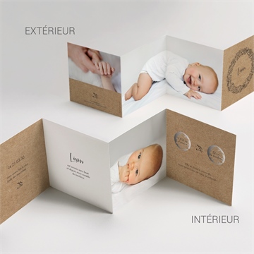 Faire-part naissance tendre secret accordéon - Vue d'ensemble