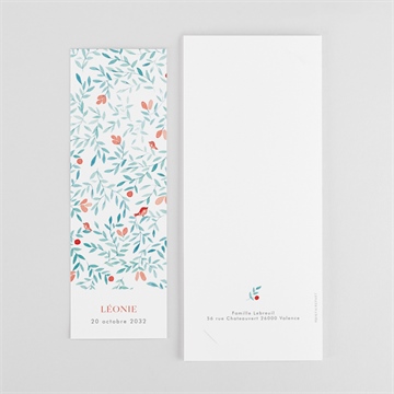 Faire-part naissance gentil coquelicot photomaton - Dos du faire-part