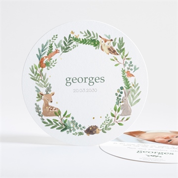 Faire-part naissance tendre flore dorure