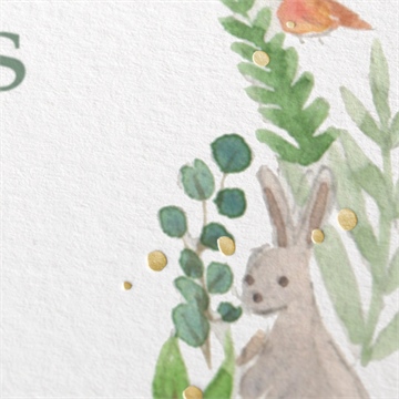 Faire-part naissance tendre flore dorure - Marquage à chaud OR