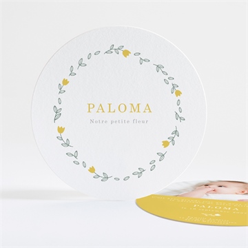 Faire-part naissance belle annonce en rond