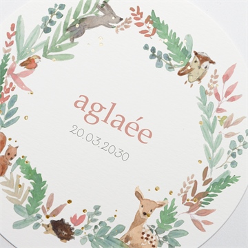 Faire-part naissance jolie pampa dorure - Détail du faire-part