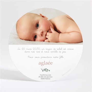 Faire-part naissance jolie pampa dorure - Dos du faire-part