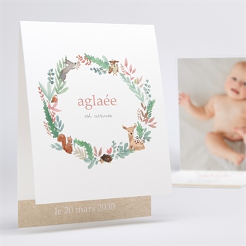 Faire-part naissance jolie pampa pli décalé