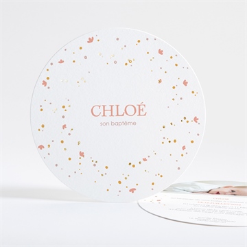 Faire-part de baptême subtil tressage dorure