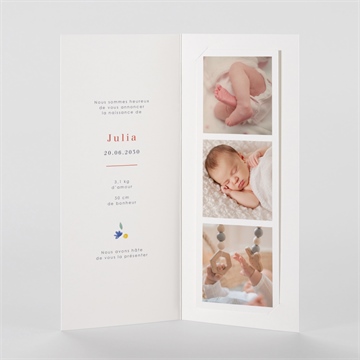 Faire-part naissance nos beaux jours photomaton - Intérieur du faire-part