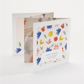 Faire-part naissance nos beaux jours accordéon - Dos du faire-part