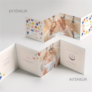 Faire-part naissance nos beaux jours accordéon - Vue d'ensemble