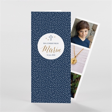 Faire-part communion relief photomaton - Vue d'ensemble