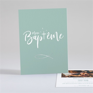 Faire-part de baptême jeu de mots dorure