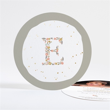 Faire-part communion signature florale dorure