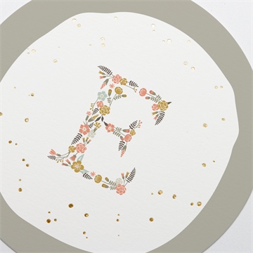 Faire-part communion signature florale dorure - Détail du faire-part