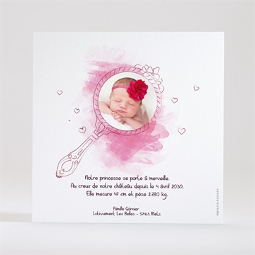 Faire-part naissance joli conte dorure - Dos du faire-part