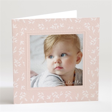 Faire-part naissance simple cadre et photo gaufrage