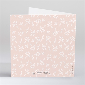 Faire-part naissance simple cadre et photo gaufrage - Dos du faire-part