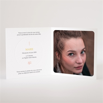 Faire-part profession de foi toile de jouy - Intérieur du faire-part