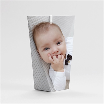 Boîte de dragées baptême alphabet original étui - Dos de la boîte