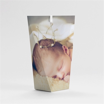 Boîte de dragées baptême initiales à motifs étui - Dos de la boîte