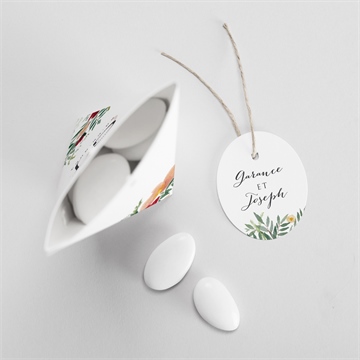 Boîte de dragées mariage jolis coquelicots étui - Intérieur de la boîte