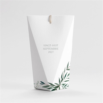 Boîte de dragées baptême jolie annonce champêtre étui - Dos de la boîte