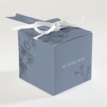 Boîte de dragées mariage dorure sur gravure cube - Dos de la boîte