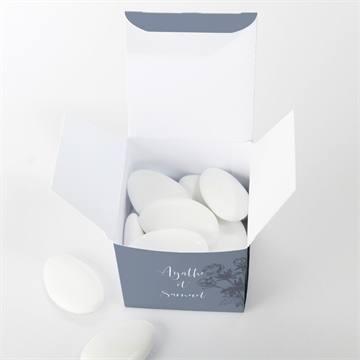 Boîte de dragées mariage dorure sur gravure cube - Intérieur de la boîte