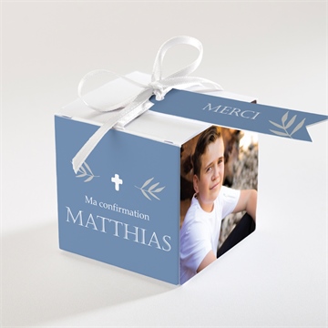 Boîte de dragées confirmation grandeur argent