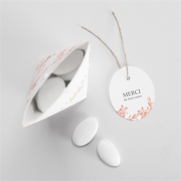 Boîte de dragées baptême motif gravure étui - Intérieur de la boîte