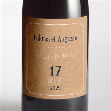 Etiquette de bouteille mariage notre moment étui