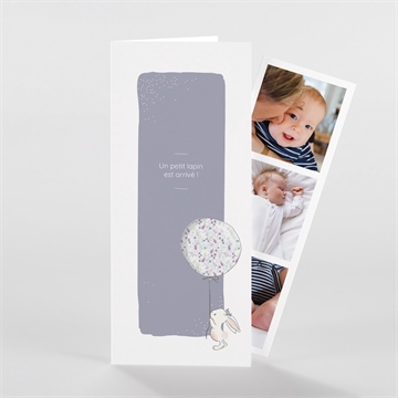 Faire-part naissance mon petit lapin photomaton