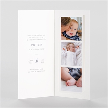 Faire-part naissance mon petit lapin photomaton - Intérieur du faire-part