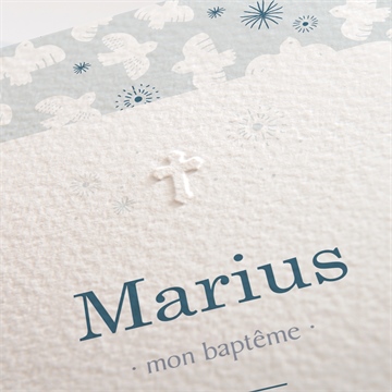Faire-part de baptême horizons - Détail du faire-part