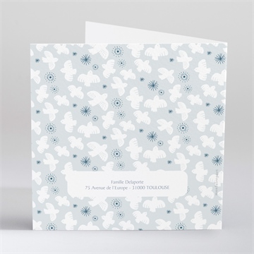 Faire-part de baptême horizons - Dos du faire-part