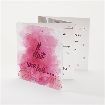 Faire-part naissance joli conte accordéon