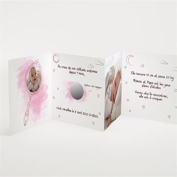 Faire-part naissance joli conte accordéon - Intérieur du faire-part