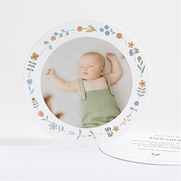 Faire-part naissance dans sa bulle ronde