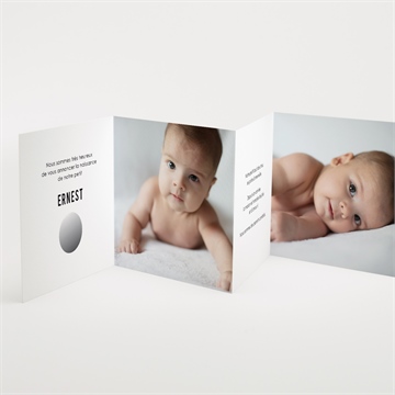 Faire-part naissance horizon accordéon - Détail du faire-part