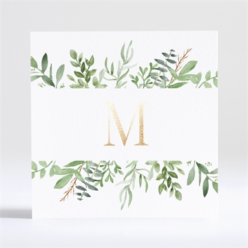 Faire-part communion illustration végétale dorure