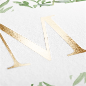 Faire-part communion illustration végétale dorure - Détail du faire-part