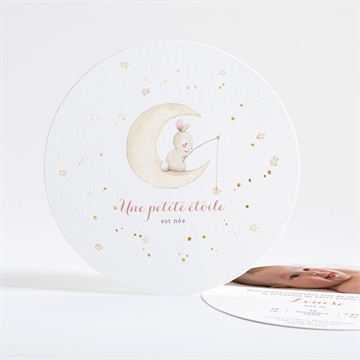 Faire-part naissance pêcheur d'étoile dorure