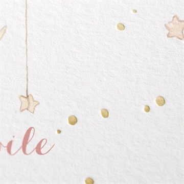 Faire-part naissance pêcheur d'étoile dorure - Marquage à chaud OR