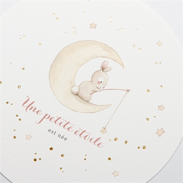 Faire-part naissance pêcheur d'étoile dorure - Détail du faire-part