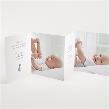 Faire-part naissance douce sieste accordéon - Devant du faire-part