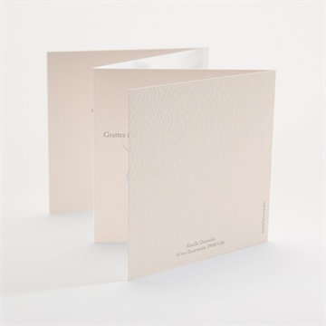 Faire-part naissance enfantine à gratter - Dos du faire-part