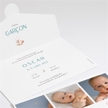 Faire-part naissance la fanfare pochette enveloppe - Intérieur du faire-part