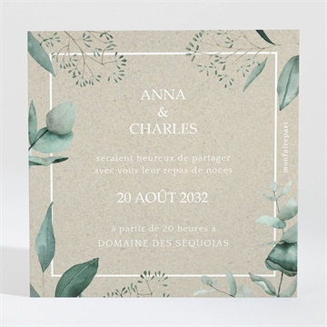 Carton d'invitation mariage intimité ensemencé