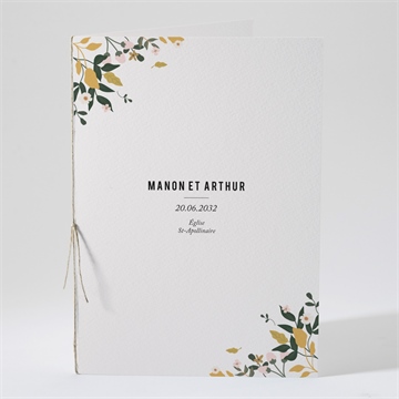 Livret de messe mariage vintage champetre