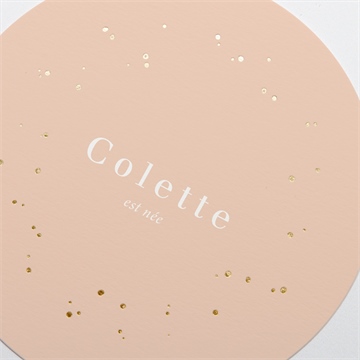 Faire-part naissance nuances de cuivre dorure - Détail du faire-part