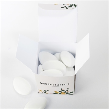 Boîte de dragées mariage vintage champetre - Intérieur de la boîte