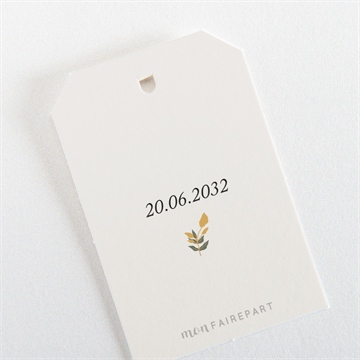 Etiquette mariage vintage champetre - Dos de l'étiquette